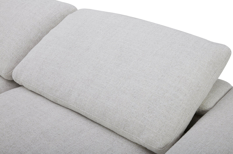 Sofa sectionnel modulaire à inclinaison électrique Sky 6 pièces en tissu avec fauteuil sans accoudoirs inclinable - blé Nathan