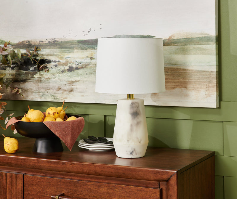 Lampe de table moderne Sofia de 20 po en pierre - albâtre naturel