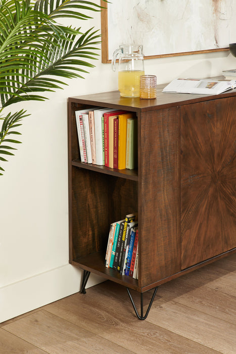 Desserte de salle à manger Sol de Kort & Co. de 60 po (L) avec tablettes intégrées, rangement et 4 tiroirs - brune