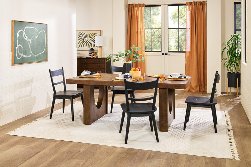 Table de salle à manger Sol de Kort & Co. de 78 po (L) avec base piédestal - brune