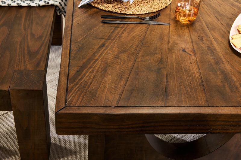 Table de salle à manger Sol de Kort & Co. de 78 po (L) avec base piédestal - brune