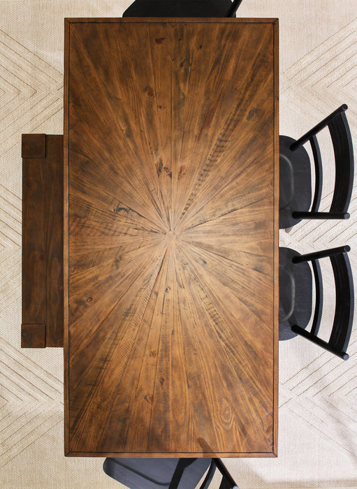 Table de salle à manger Sol de Kort & Co. de 78 po (L) avec base piédestal - brune