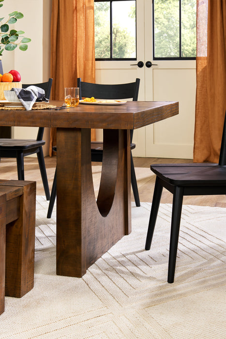 Table de salle à manger Sol de Kort & Co. de 78 po (L) avec base piédestal - brune