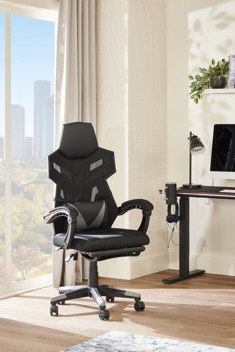 Fauteuil de jeu ergonomique Sparrow de 28,3 po avec coussin lombaire et repose-pieds - noir