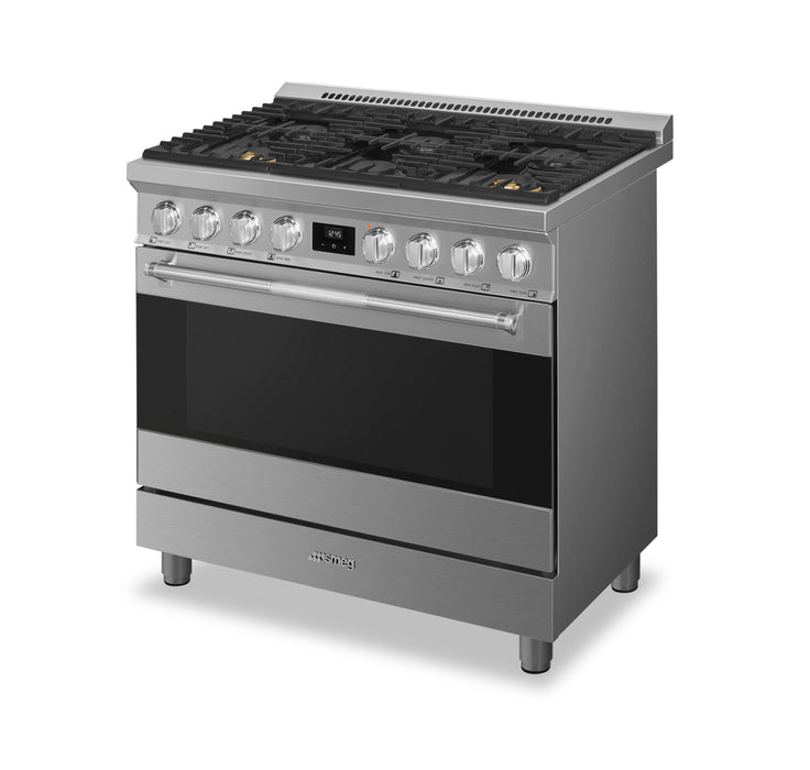Cuisinière professionnelle à gaz Smeg de 4,6 pi3 - SPR36UGGX