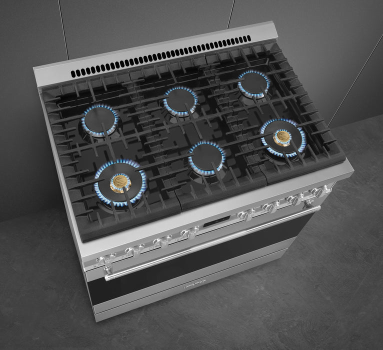 Cuisinière professionnelle à gaz Smeg de 4,6 pi3 - SPR36UGGX