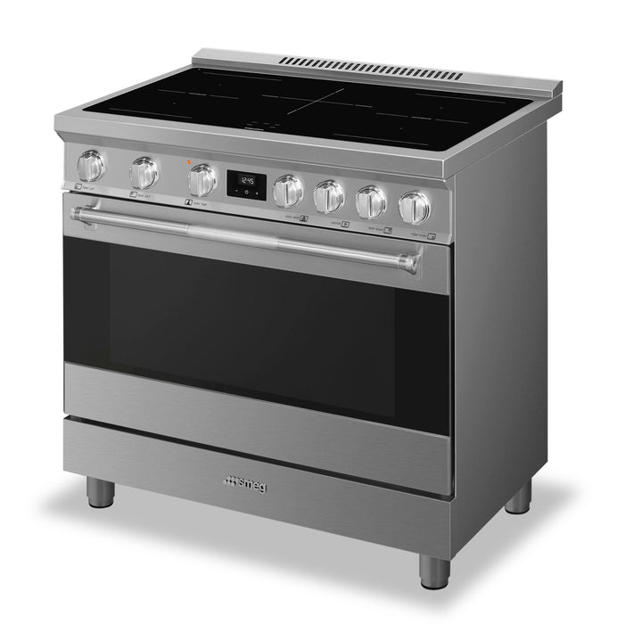 Cuisinière professionnelle à induction Smeg de 4,6 pi3 - SPR36UIMX