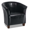 Fauteuil d’appoint Ethan de style gondole de 31 po en similicuir avec pattes en bois - noir