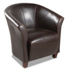 Fauteuil d’appoint Ethan de style gondole de 31 po en similicuir avec pattes en bois - brun