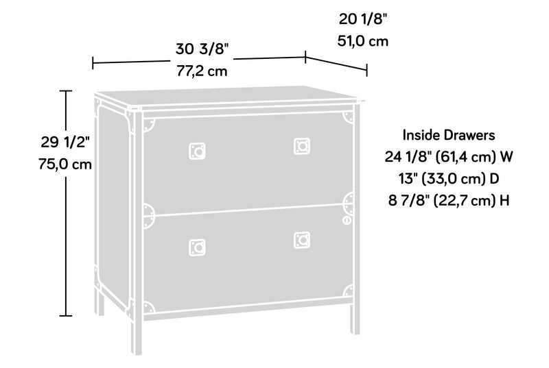 Classeur Steel River de 30,39 po de qualité commerciale à 2 tiroirs - chêne carbone