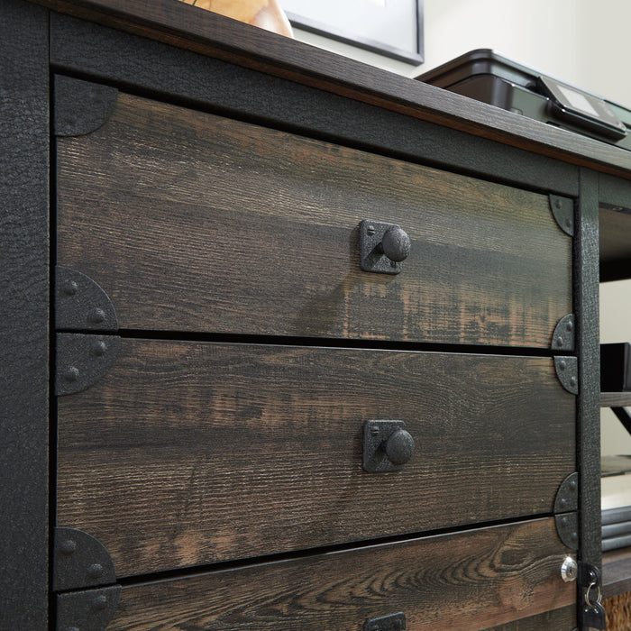 Petit bahut Steel River de 42,05 po de qualité commerciale à 3 tiroirs - chêne carbone