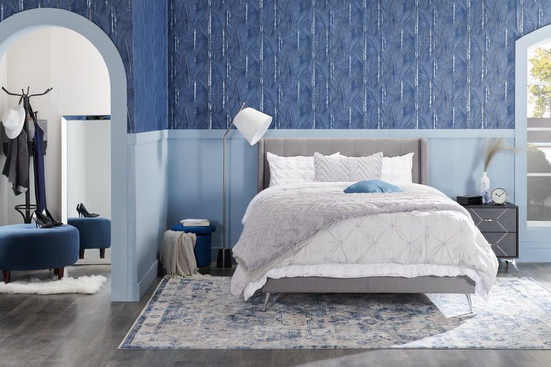 Ensemble 3 lampes Storm acier brossé avec base en marbre noir, 2 lampes de table et 1 lampe à pied