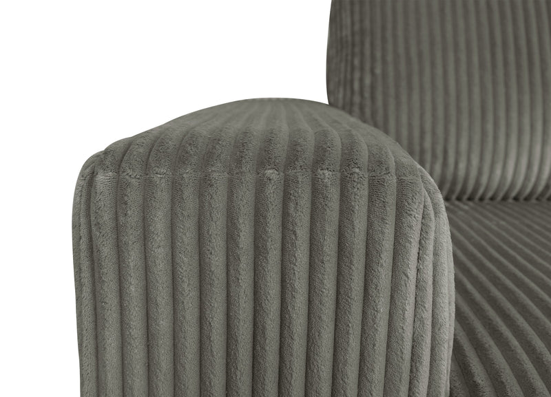 Fauteuil Stratus de 59 po en tissu de fausse fourrure avec fauteuil long à coulissement électrique - gris brouillard