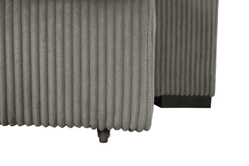 Fauteuil Stratus de 59 po en tissu de fausse fourrure avec fauteuil long à coulissement électrique - gris brouillard