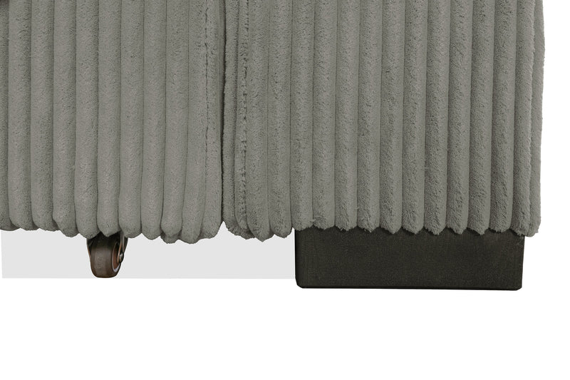 Sofa-lit double Stratus de 108 po en tissu de fausse fourrure avec coulissement électrique - gris brouillard