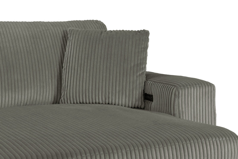 Sofa-lit double Stratus de 108 po en tissu de fausse fourrure avec coulissement électrique - gris brouillard