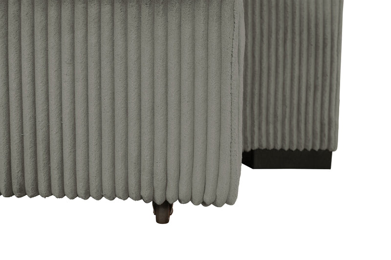 Sofa-lit double Stratus de 108 po en tissu de fausse fourrure avec coulissement électrique - gris brouillard