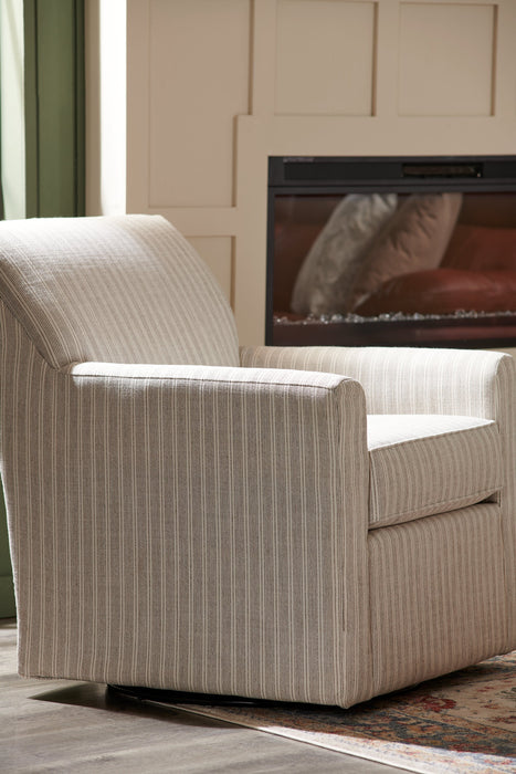 Fauteuil d’appoint pivotant Sofa Lab personnalisable de 31 po fabriqué au Canada en tissu - blanc Dolphin White