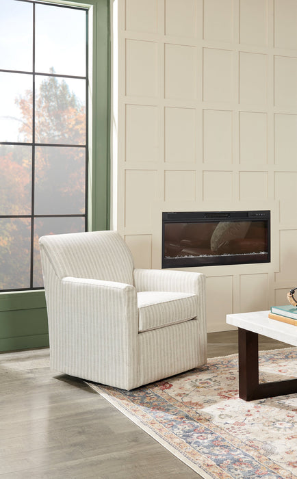 Fauteuil d’appoint pivotant Sofa Lab personnalisable de 31 po fabriqué au Canada en tissu - blanc Dolphin White