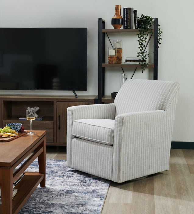 Fauteuil d’appoint pivotant Sofa Lab personnalisable de 31 po fabriqué au Canada en tissu - blanc Dolphin White