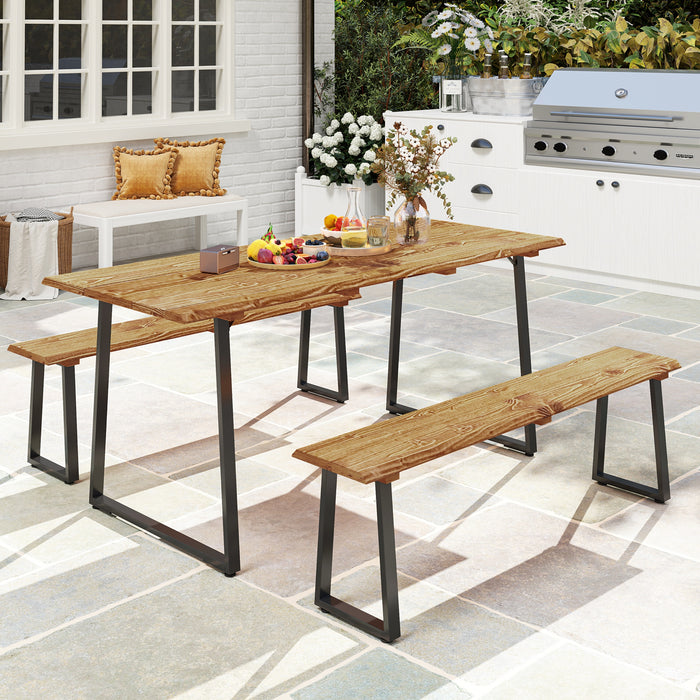 Outsunny Ensemble Table Et Banc De Pique-nique Pour 6 Personnes