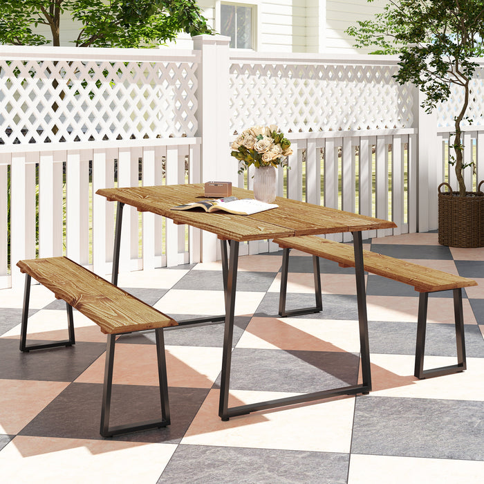 Outsunny Ensemble Table Et Banc De Pique-nique Pour 6 Personnes
