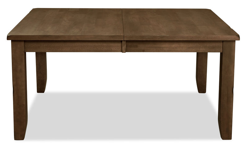 Table de salle à manger Talia de 60 po à 78 po (L) avec rallonge - gris-brun