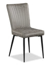 Chaise de salle à manger Tavo en tissu de microfibre de polyester et en métal - grise