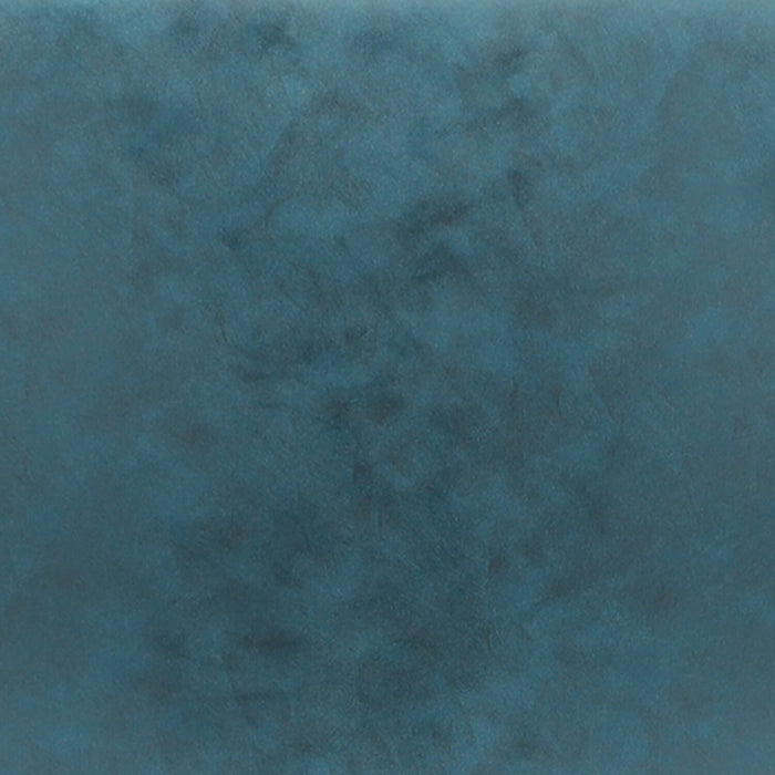 Chaise de salle à manger Tess en tissu d’apparence cuir et en métal - bleue