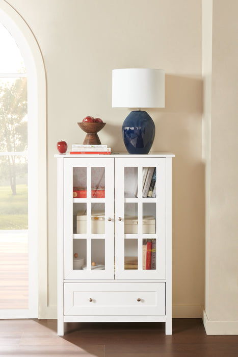 Armoire de rangement décorative Tessa de 31,5 po - blanche 