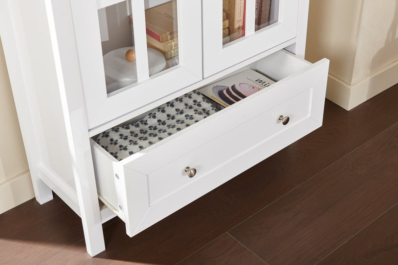Armoire de rangement décorative Tessa de 31,5 po - blanche 