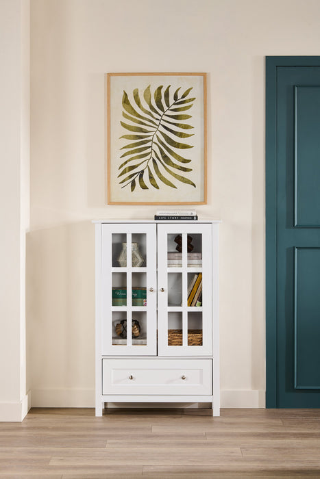 Armoire de rangement décorative Tessa de 31,5 po - blanche 