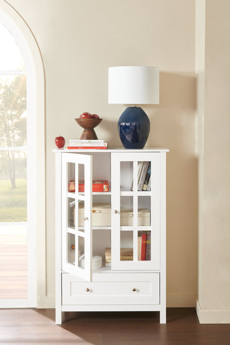Armoire de rangement décorative Tessa de 31,5 po - blanche 