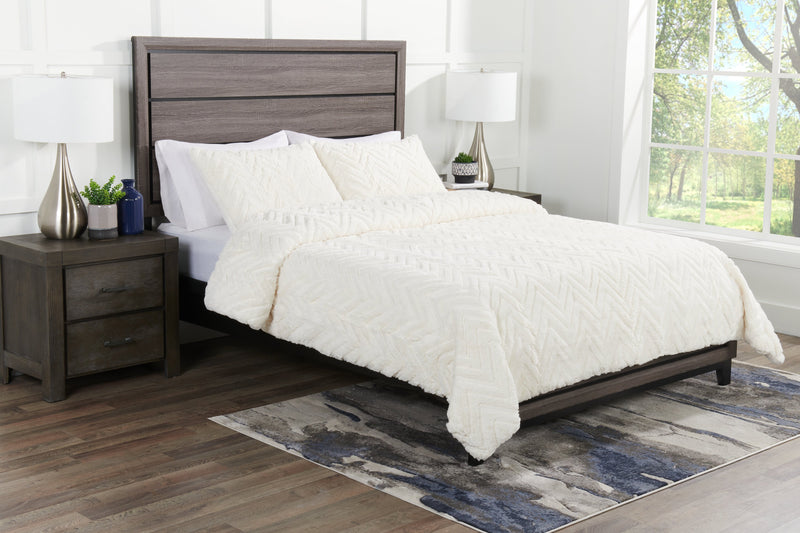 Ensemble d'édredon Tilda 3 pièces pour très grand lit - blanc 