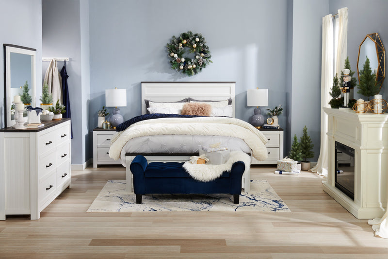 Ensemble d'édredon Tilda 3 pièces pour lit double et grand lit - blanc