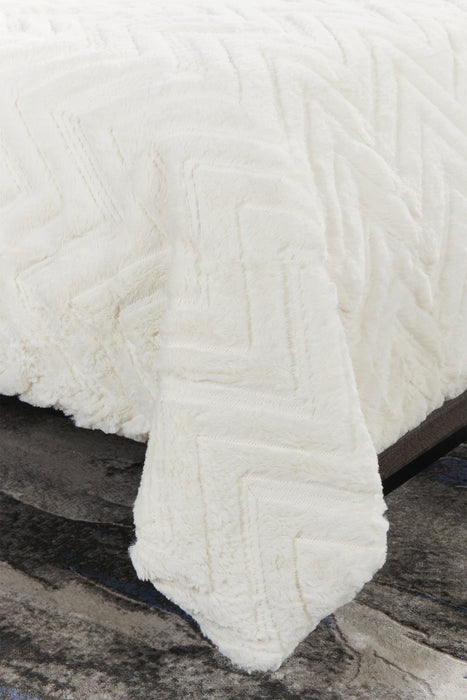 Ensemble d'édredon Tilda 3 pièces pour lit double et grand lit - blanc