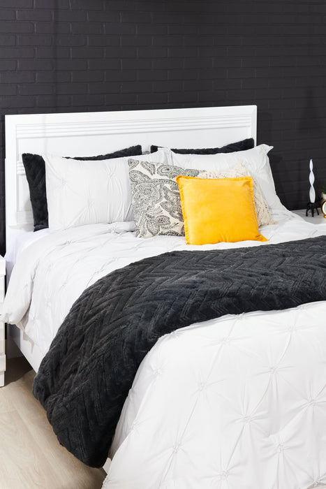 Ensemble d'édredon Tilda 3 pièces pour lit double ou grand lit - anthracite