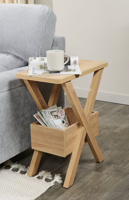 Table de fauteuil Torry de 11,5 po avec compartiment - taupe