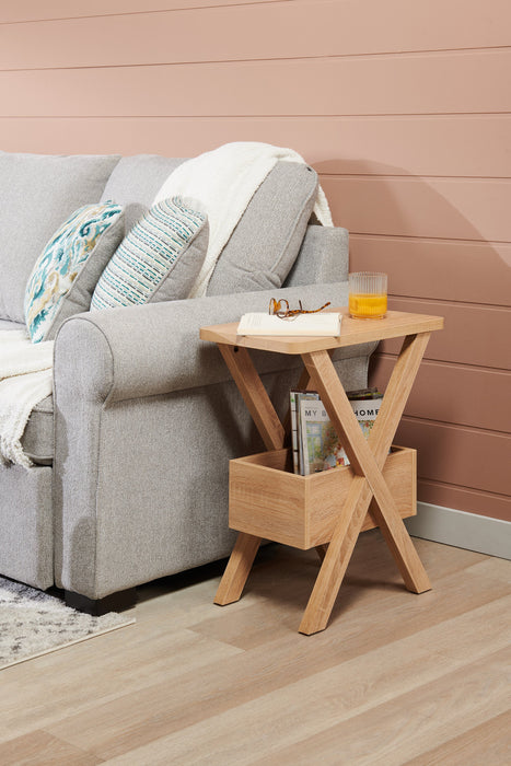 Table de fauteuil Torry de 11,5 po avec compartiment - taupe