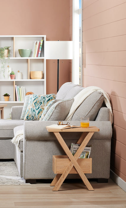 Table de fauteuil Torry de 11,5 po avec compartiment - taupe