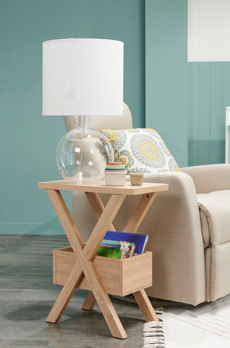 Table de fauteuil Torry de 11,5 po avec compartiment - taupe