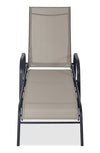 Chaise longue Tuscany pour la terrasse à l’extérieur avec dossier réglable - métal, résistante aux rayons UV et aux intempéries - beige et noire