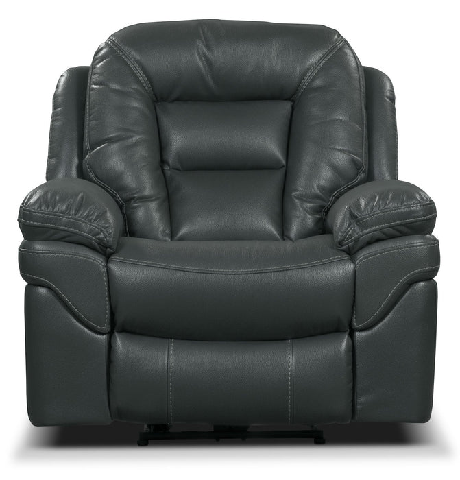 Fauteuil berçant et inclinable Leo de 41 po en tissu d’apparence cuir - gris
