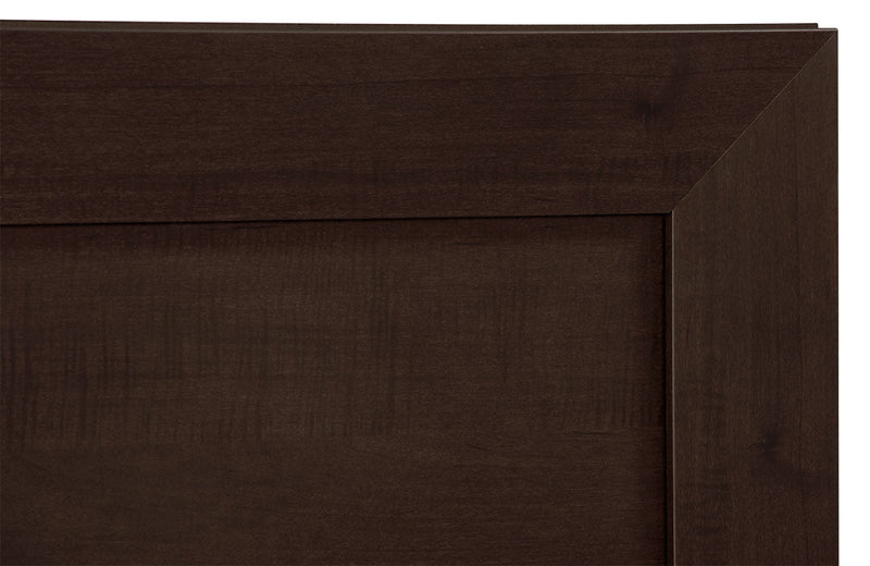 Ensemble de chambre à coucher Yorkdale 6 pièces avec lit à panneau, commode, miroir et table de nuit, brun - format grand lit