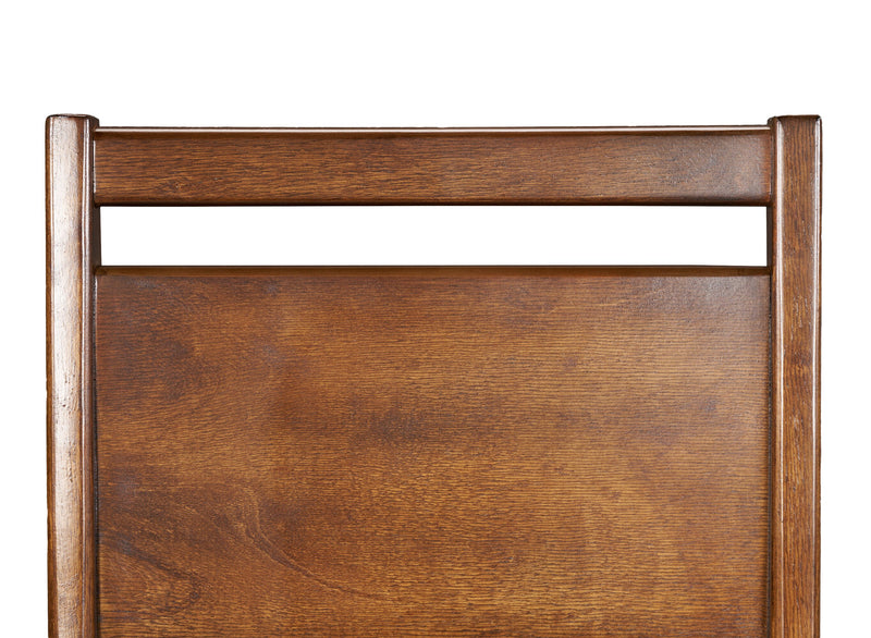 Chaise de salle à manger Vale en tissu de polyester et en bois avec dossier en échelle - brune et beige