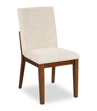  Chaise de salle à manger Vale en tissu de polyester et en bois - brune et beige