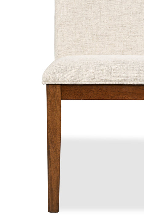 Chaise de salle à manger Vale en tissu de polyester et en bois - brune et beige