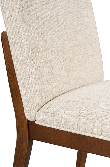 Chaise de salle à manger Vale en tissu de polyester et en bois - brune et beige