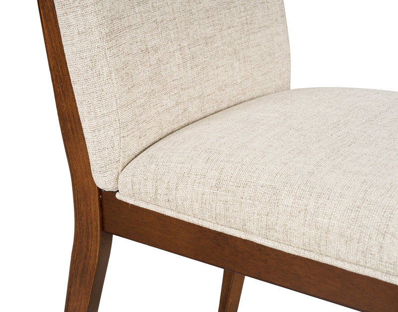 Chaise de salle à manger Vale en tissu de polyester et en bois - brune et beige