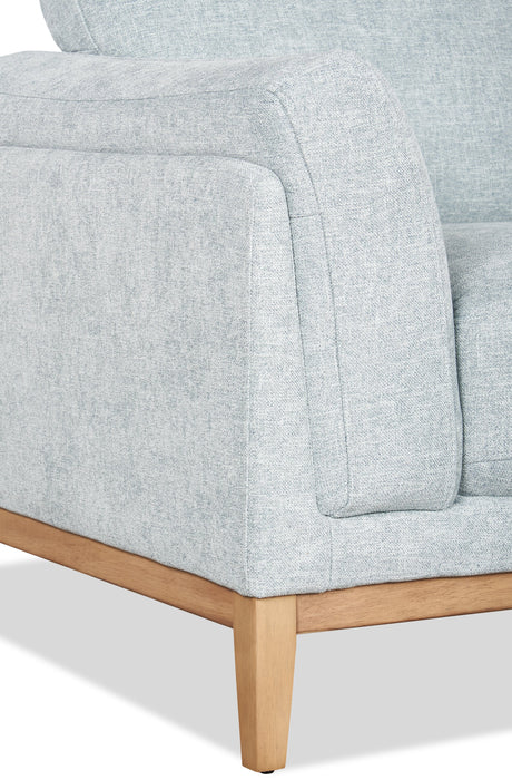 Sofa Valley de 83,5 po en tissu avec base et pattes en hévéa - gris
